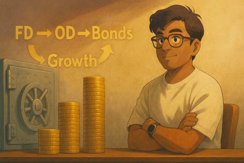 invest 25 lakh safely, FD OD bond plan, secure investment India, 10-year investment ideas, passive income plan